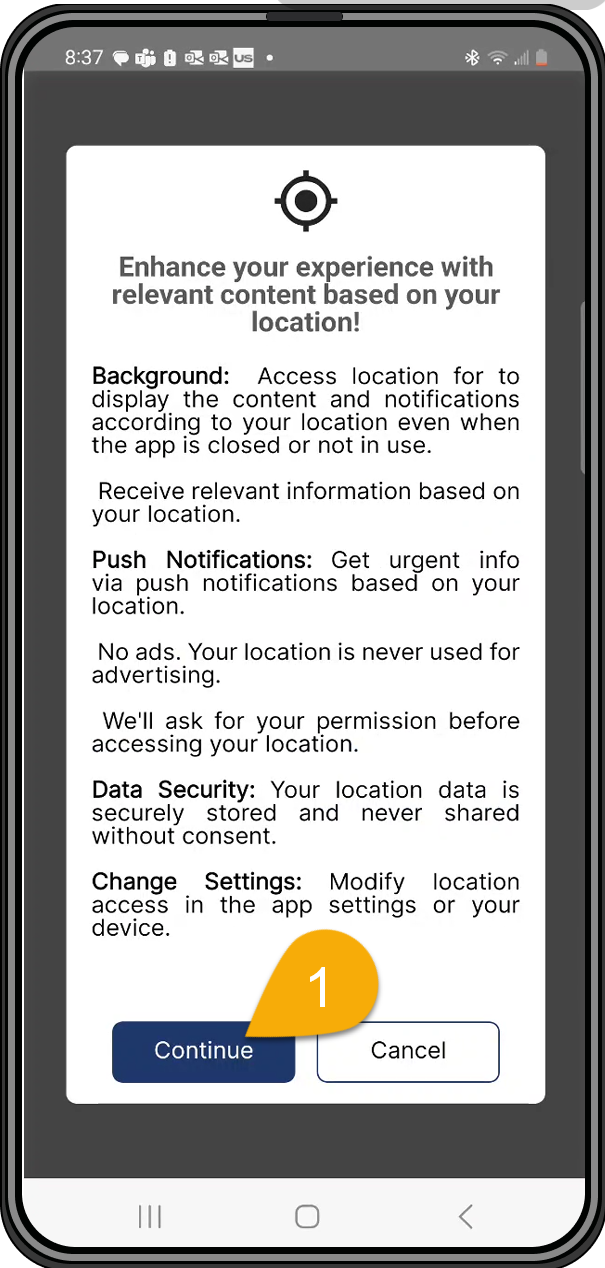 Location Access Screenshot