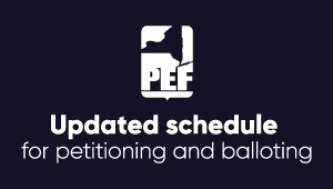 PEF Delegate schedule for petitioning and balloting
