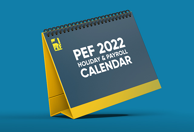 PEF 2022 Holiday and Payroll Calendar
