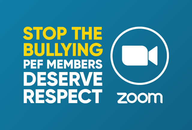 Zoom backgrounds about bullying, telecommuting & hazard pay