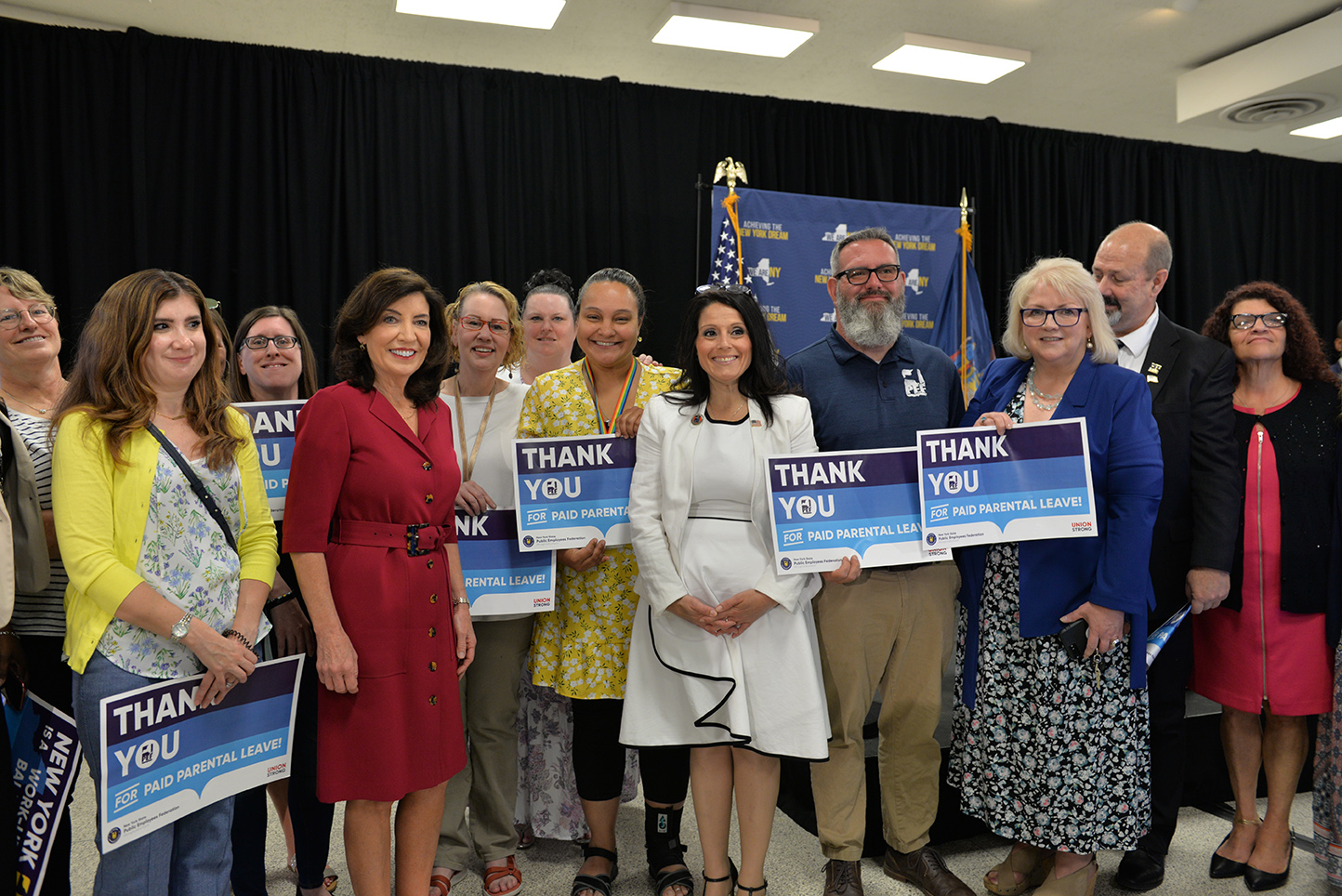 PEF, Hochul and other unions celebrate Paid Parental Leave 