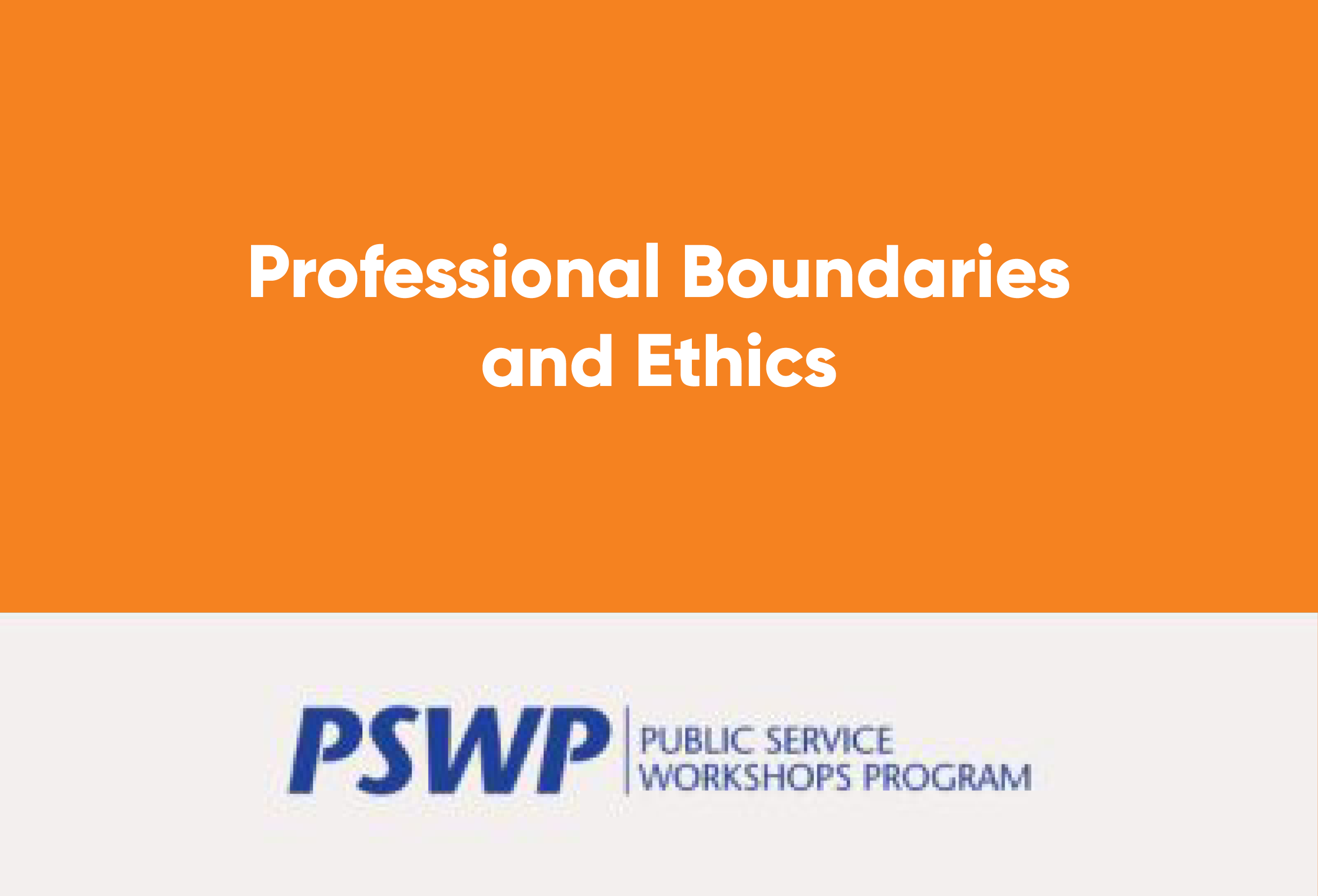 Nov. 28: Professional Boundaries and Ethics