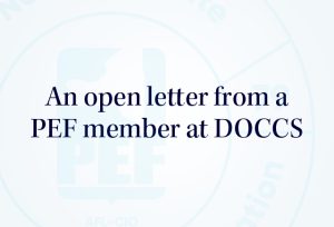 Graphic: An open letter from a PEF member at DOCCS