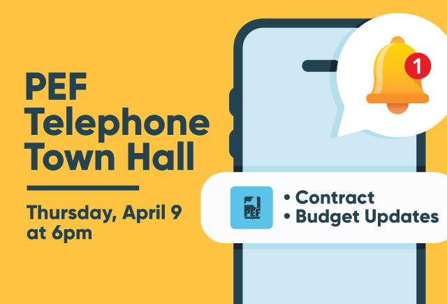 PEF Telephone Town Hall recording is in the app